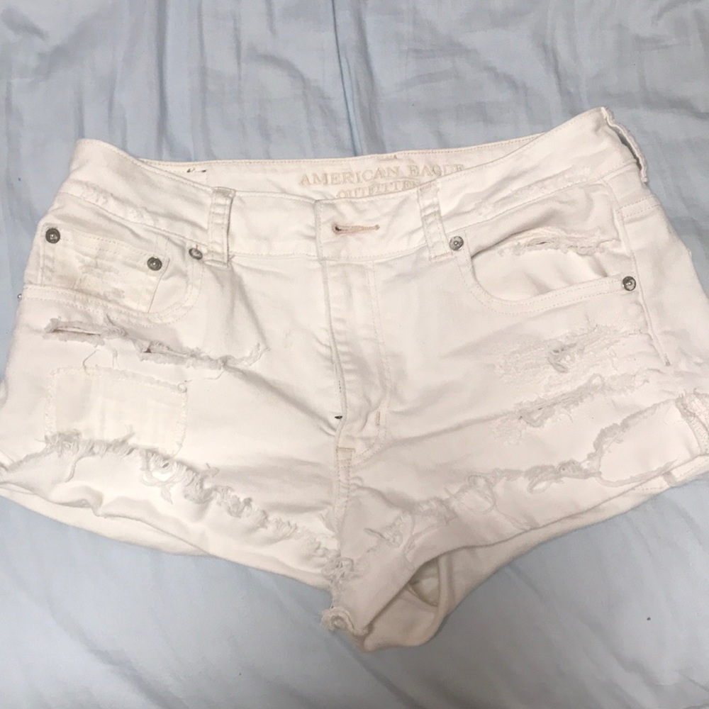 White denim shorts